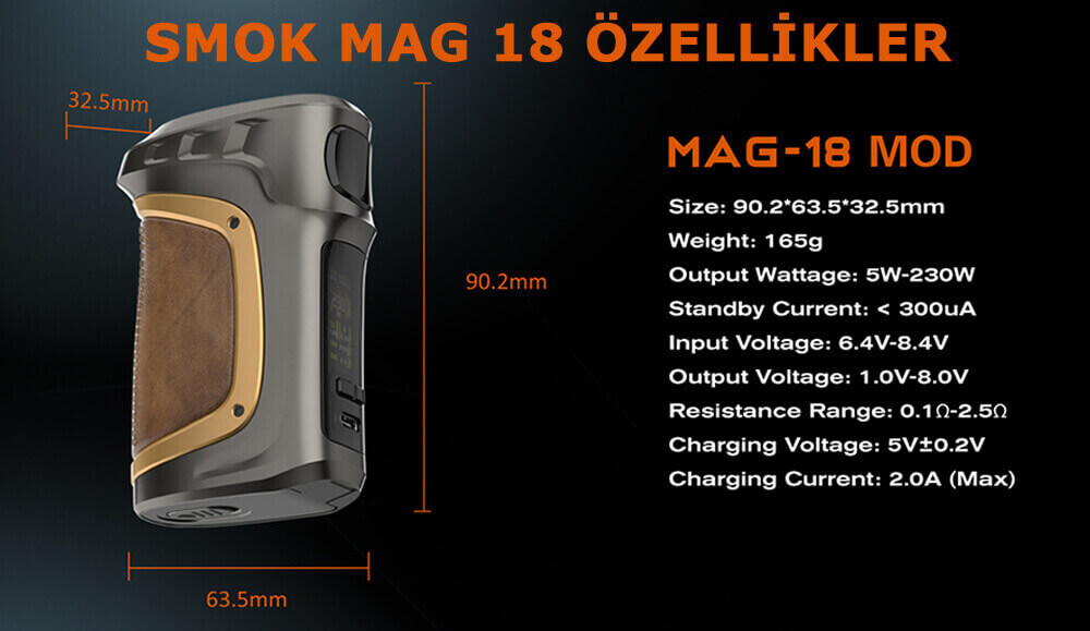 Smok Mag 18 230 Watt Kit Özellikleri